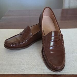 J. Crew Rich Brown Leather Loafers